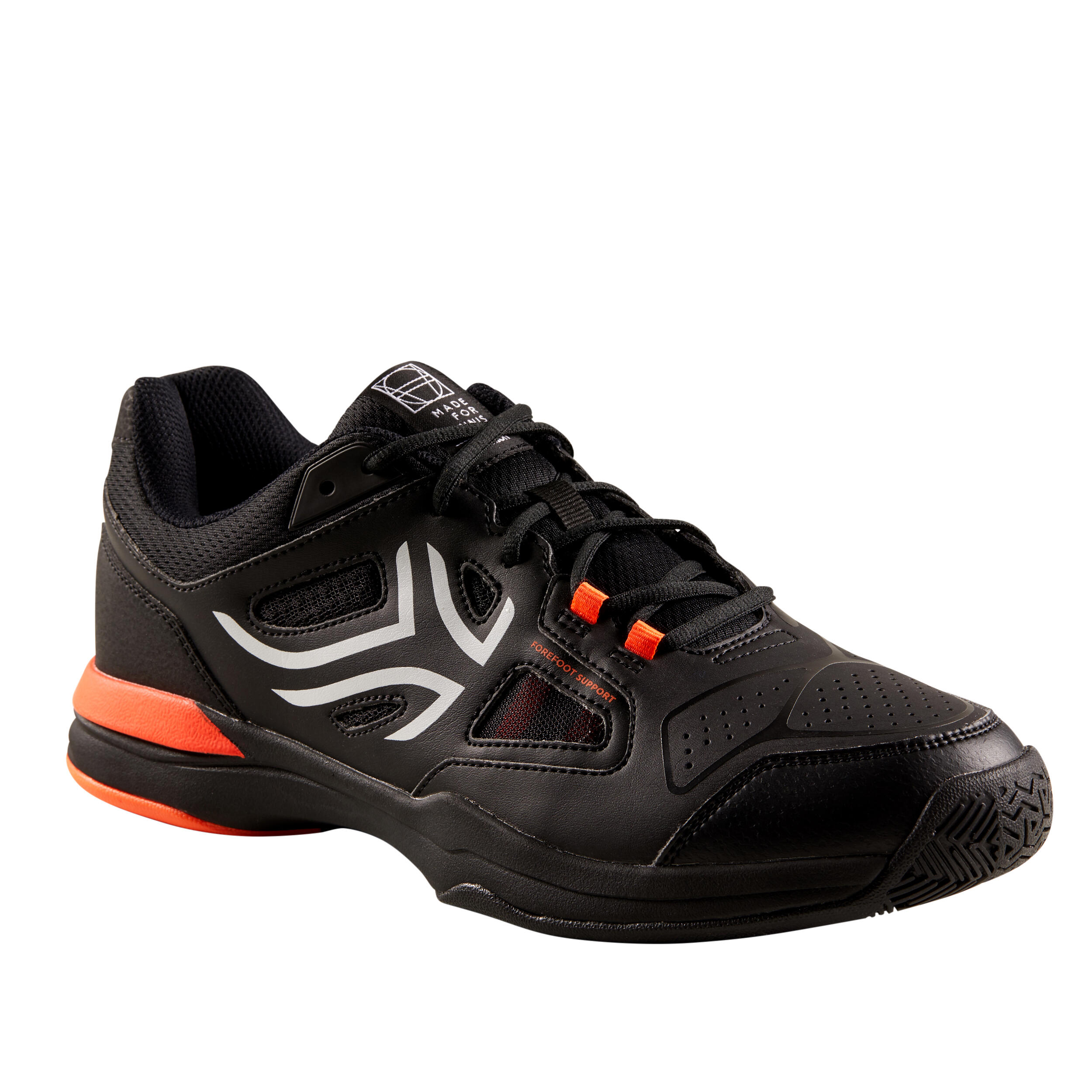 black and orange tennis shoes