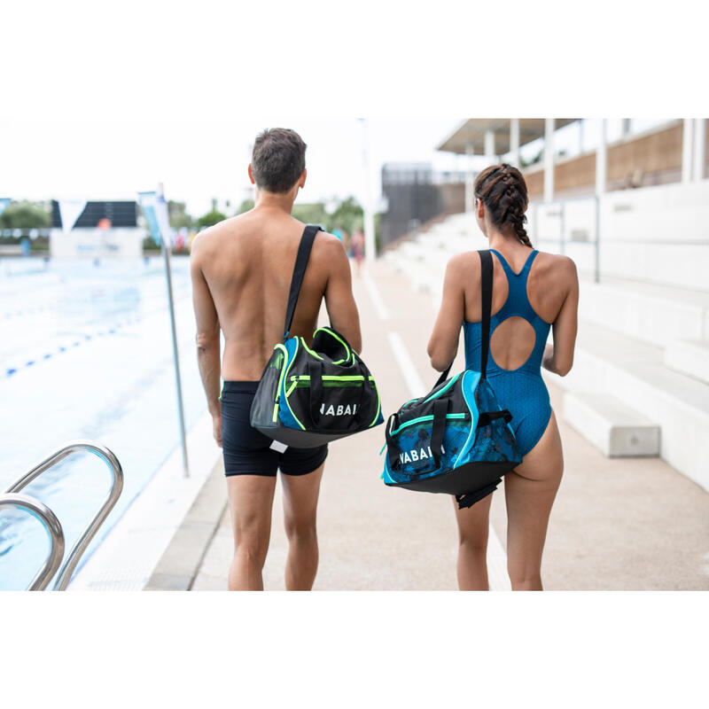 Bolsa 30 L compartimentos natación Nabaiji negro/verde flúor