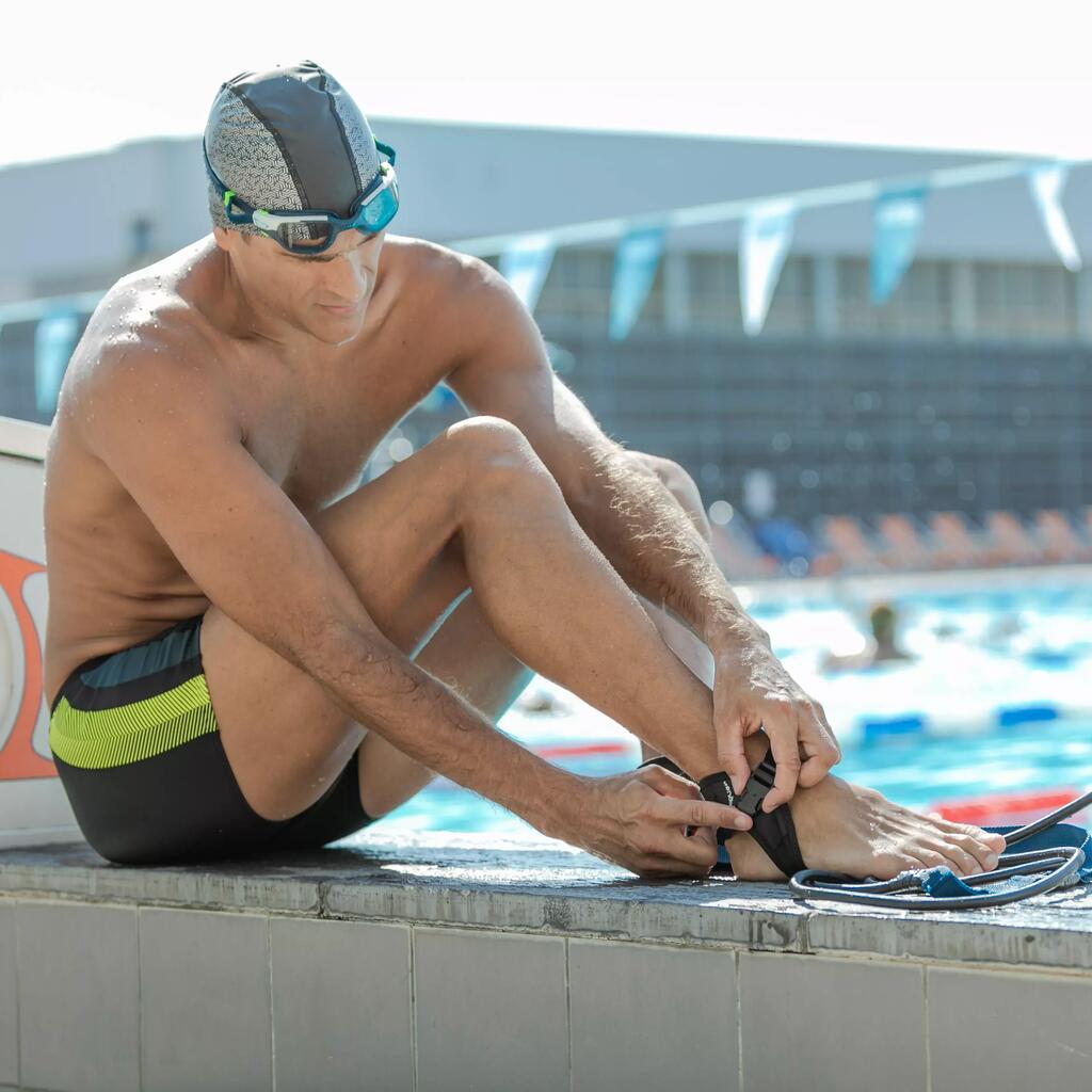 MEN'S SWIMMING BOXERS YOKE - BLACK / YELLOW