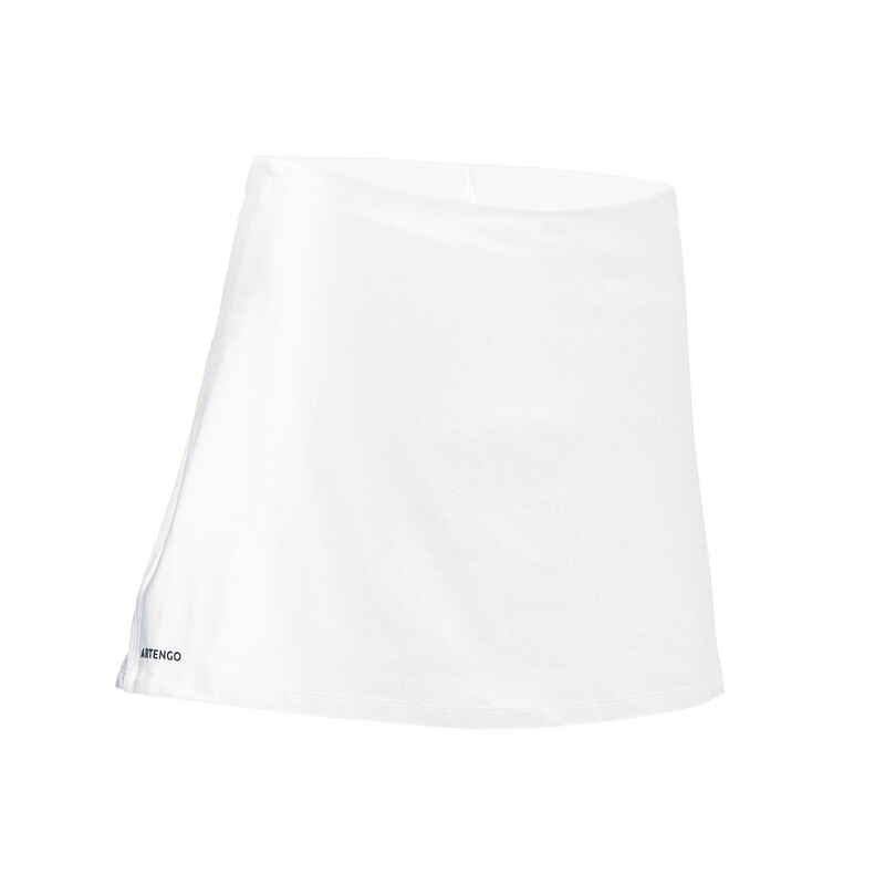 Women's Quick-Dry Tennis Skirt - Essential 100 White - Snow white - Artengo  - Decathlon