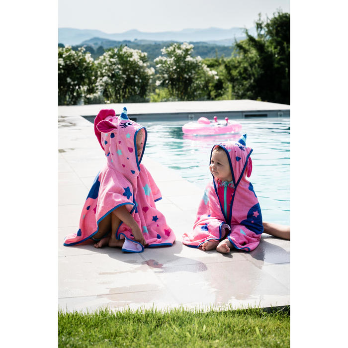 Serviette De Bain Bebe Imprime Licorne Rose Avec Capuche Nabaiji Decathlon