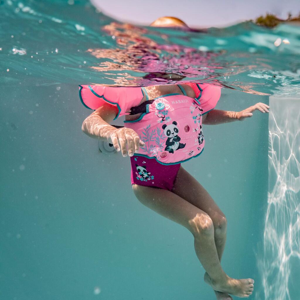 Maillot de bain bébé fille une pièce rose avec imprimé Panda