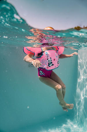 Дитячий суцільний купальник для плавання - Рожевий/Панда