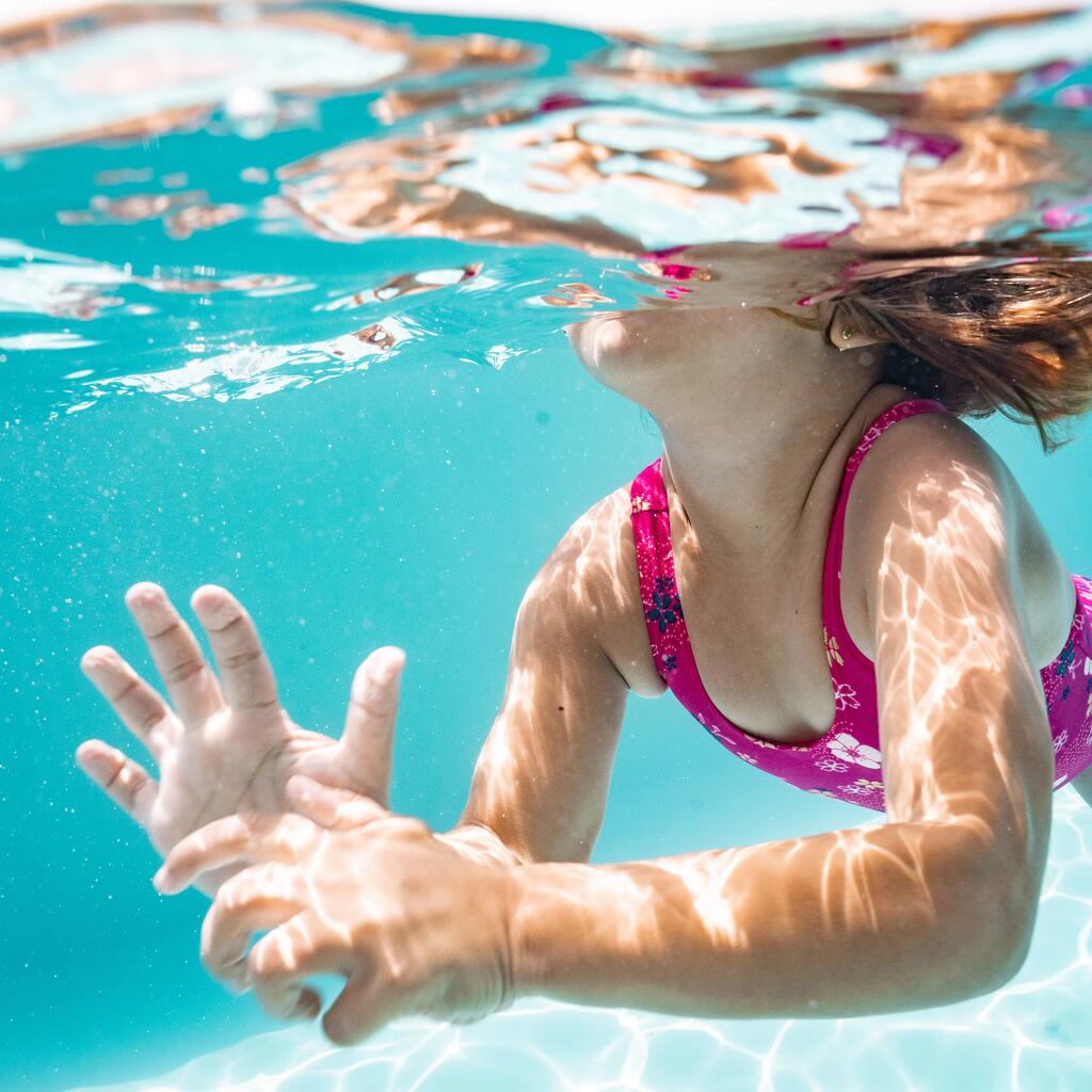 Meiteņu kopējais peldkostīms, ar apdruku