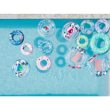 Swimming inflatable 51 cm pool ring for kids aged 3-6 - Green "PANDAS" print