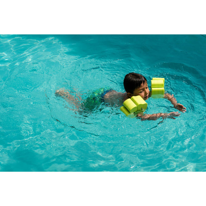 Brassards Natation En Mousse Vert Avec Sangle Elastiquee Pour Enfant De 15 30 Kg Nabaiji