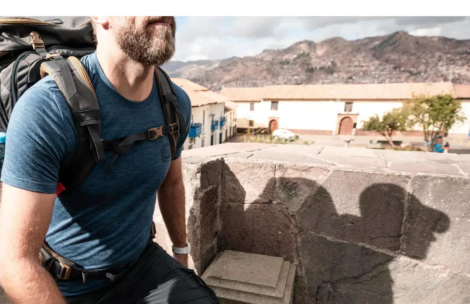 T-shirt TRAVEL 500 LANA MERINOS uomo gialla