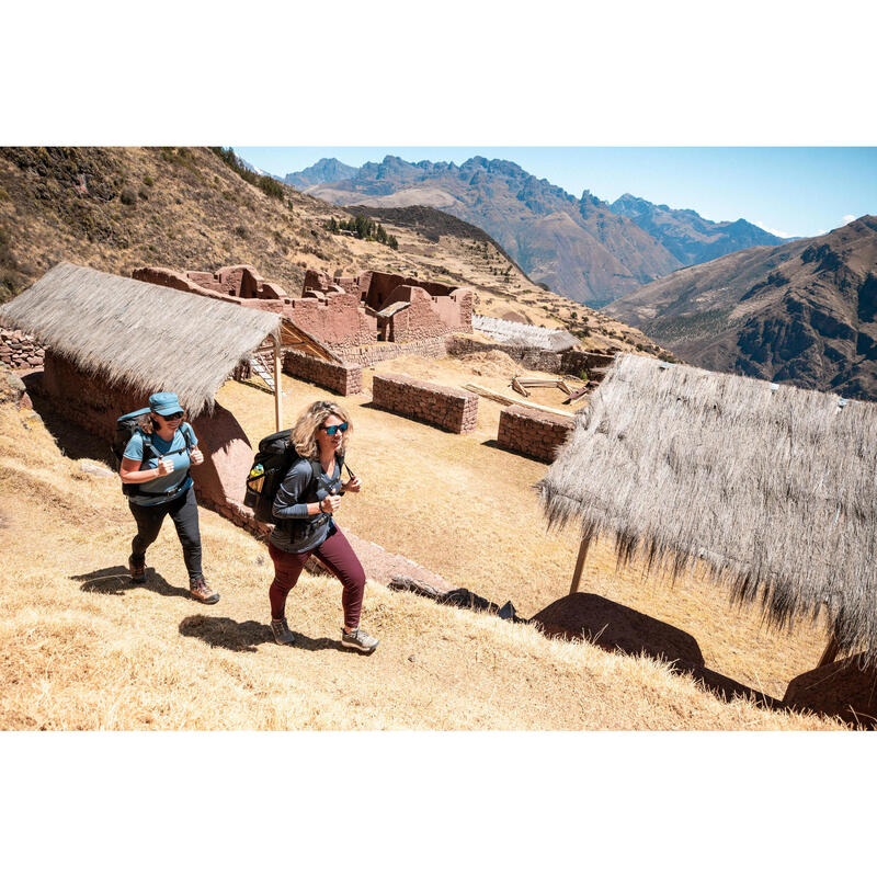 Camiseta de montaña y trekking lana merino Mujer Forclaz Travel 100