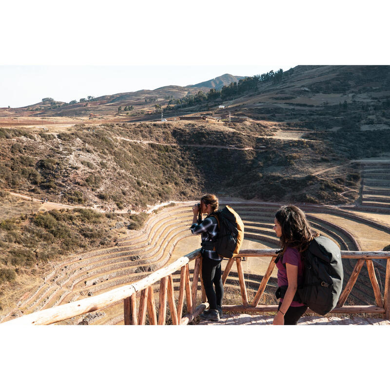 Legging voor backpacken voor dames Travel 500 stevig en met veel zakken zwart