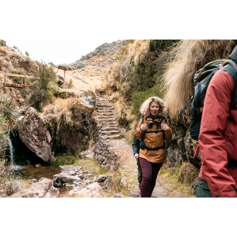 Colanți Rezistenți Trekking călătorie TRAVEL500 Bordo Damă