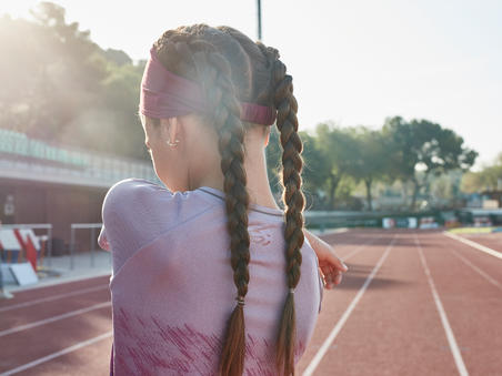 Tee Shirt fille d'athlétisme AT 500 violet