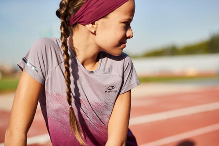 Tee Shirt fille d'athlétisme AT 500 violet