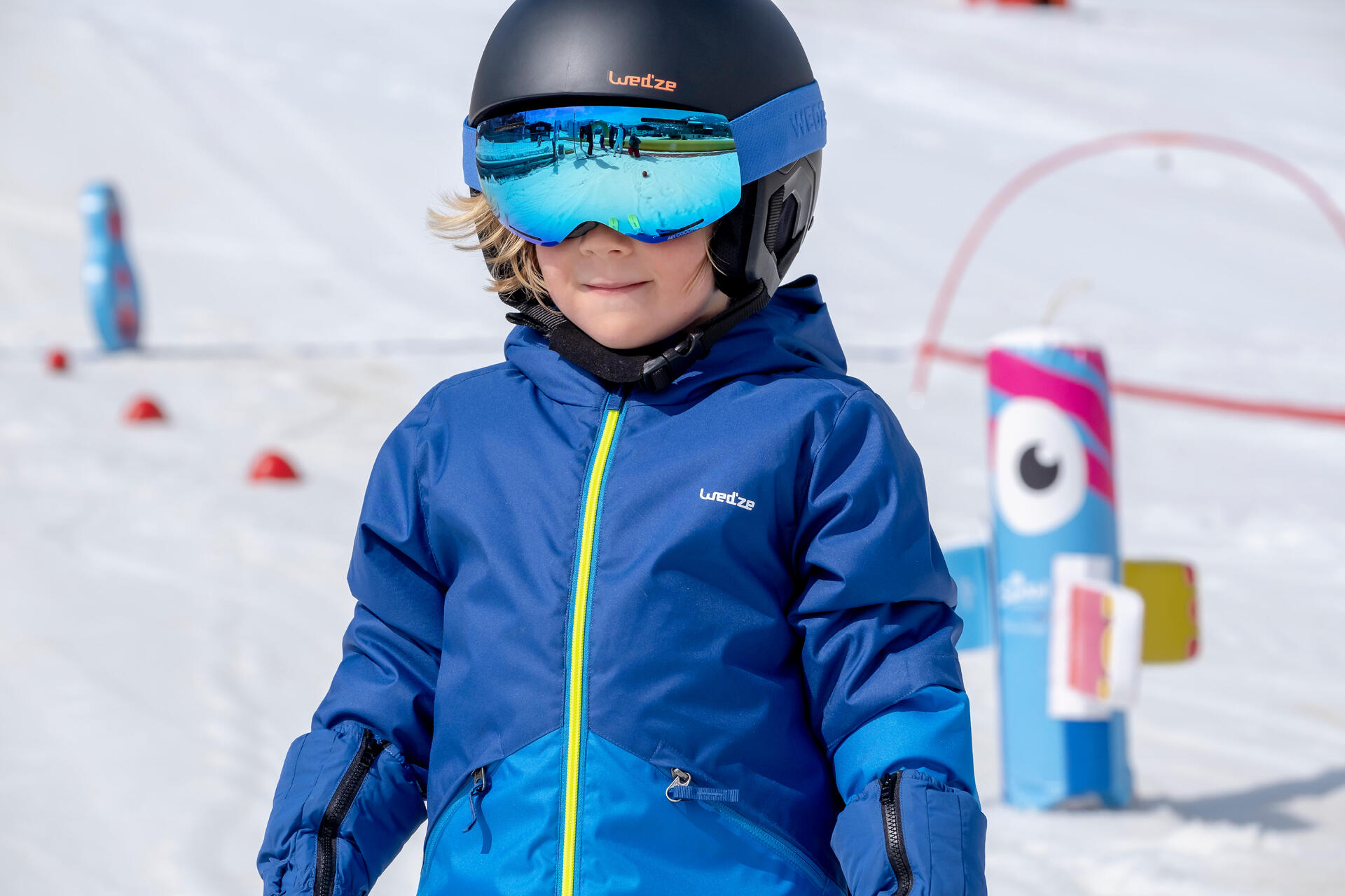 Kids’ Warm and Waterproof Ski Jacket – 100 Blue