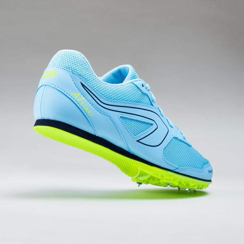 AT START MULTIPURPOSE ATHLETICS SHOES WITH SPIKES LIGHT BLUE Decathlon