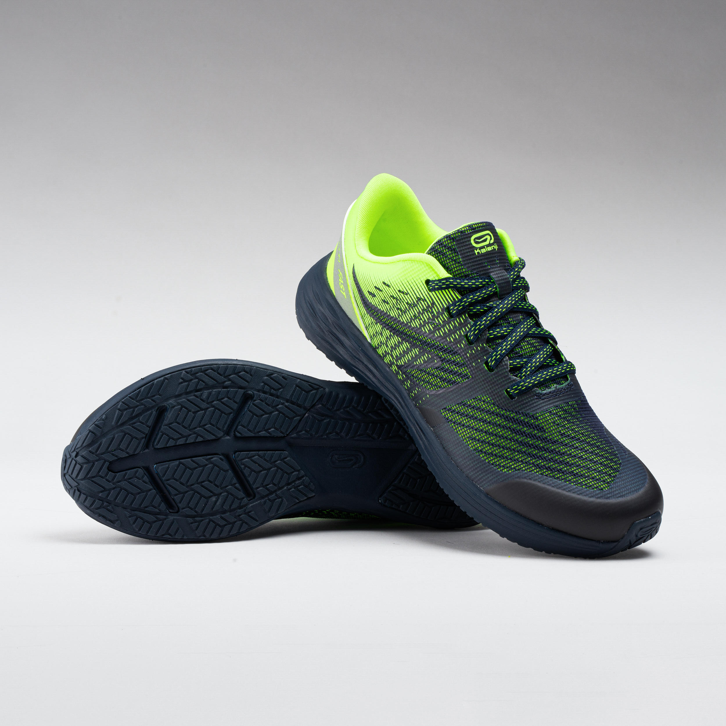 AT 500 KIPRUN FAST KIDS' ATHLETICS SHOES - NAVY/YELLOW 6/6