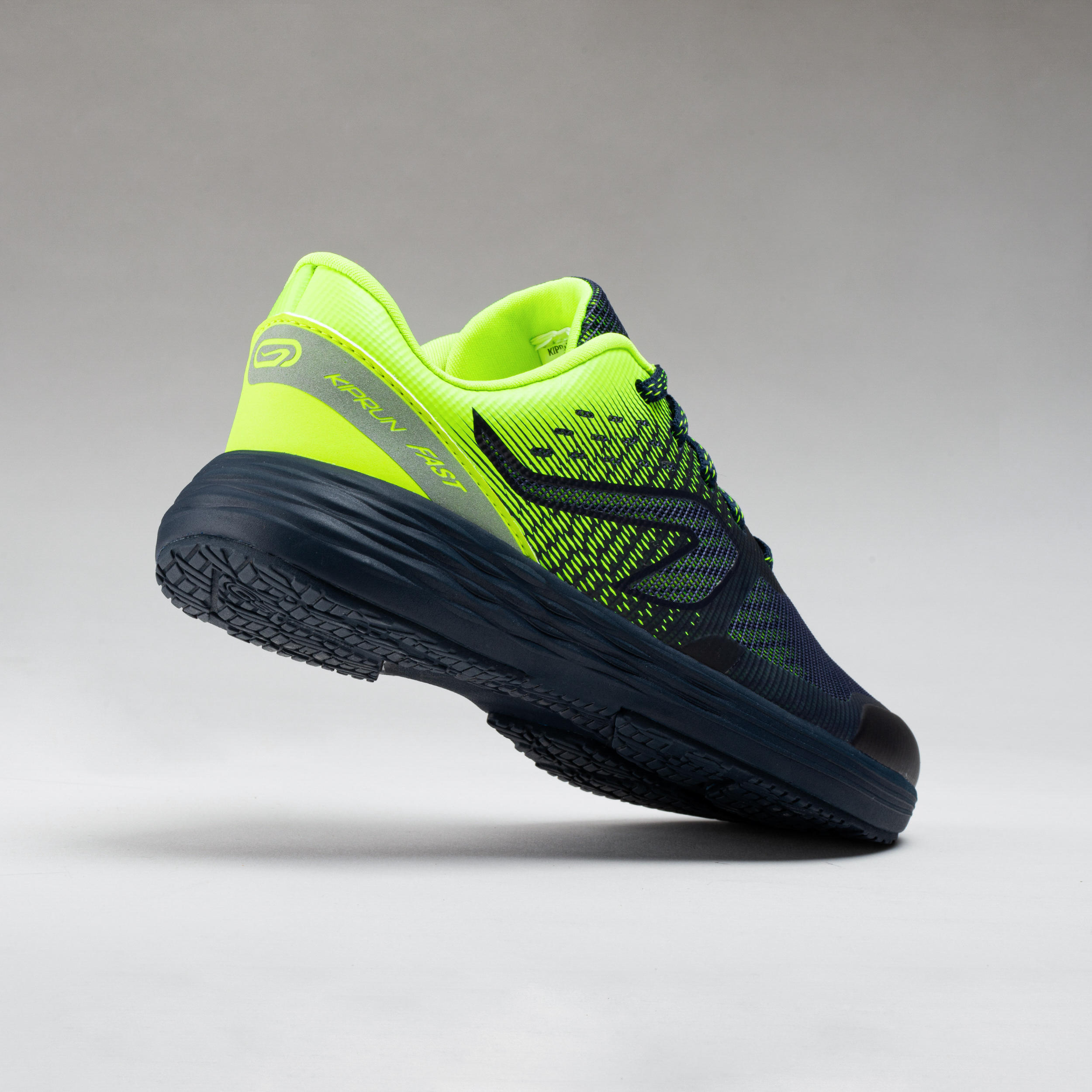 AT 500 KIPRUN FAST KIDS' ATHLETICS SHOES - NAVY/YELLOW 4/6