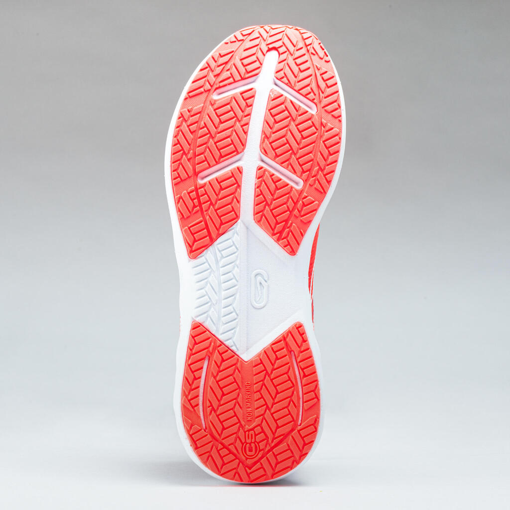chaussures enfant d'athlétisme AT 500 kiprun fast rose fluo- bordeaux