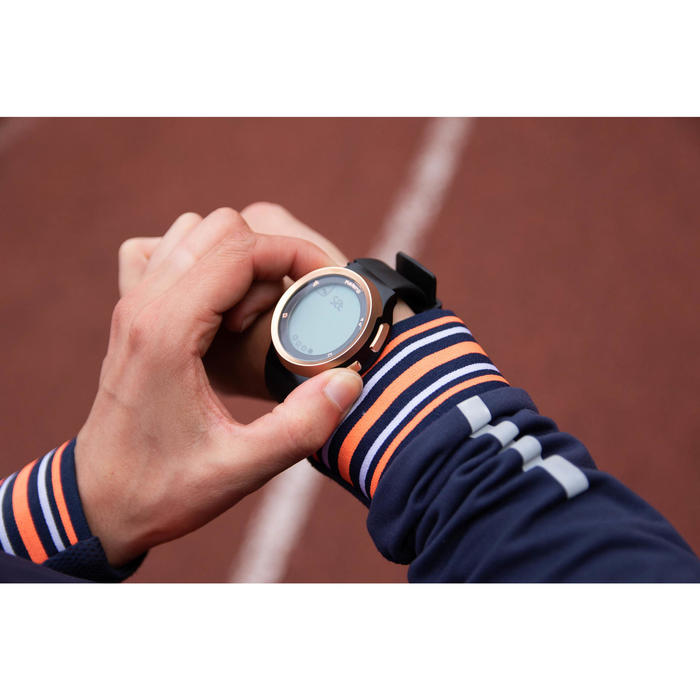 Montre chronomètre de course à pied homme W900 noire écran reverse Kiprun Decathlon