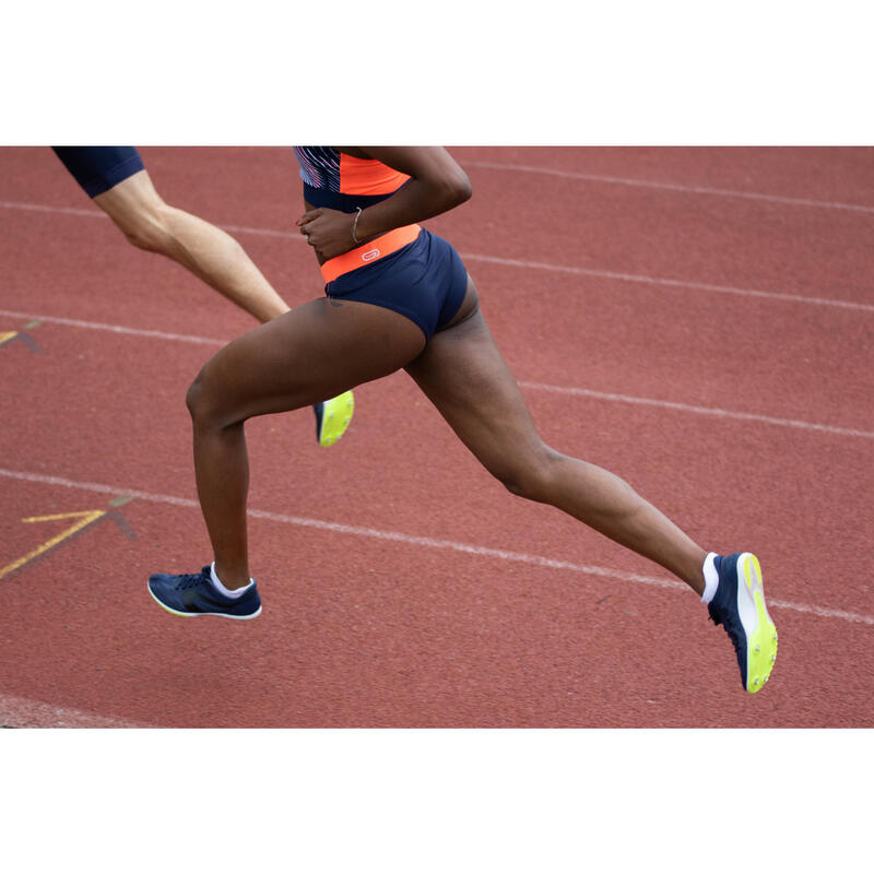Çivili Orta Mesafe Atletizm Ayakkabısı - Mavi/Siyah/Sarı - At Mid