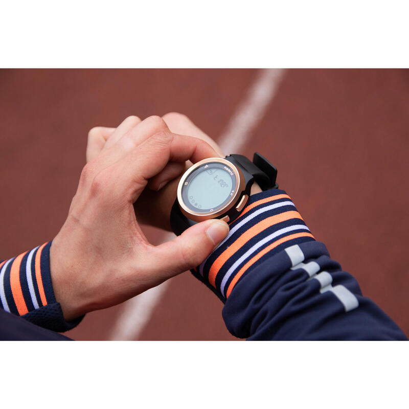 PRODUCTO REACONDICIONADO: RELOJ CRONÓMETRO DE RUNNING HOMBRE W900 NEGRO Y COBRE