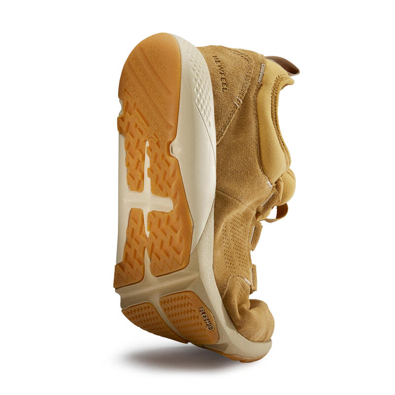 Sneakers voor wandelen in de stad heren Actiwalk Comfort leer camel