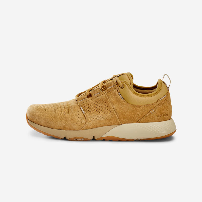 Sneakers voor wandelen in de stad heren Actiwalk Comfort leer camel