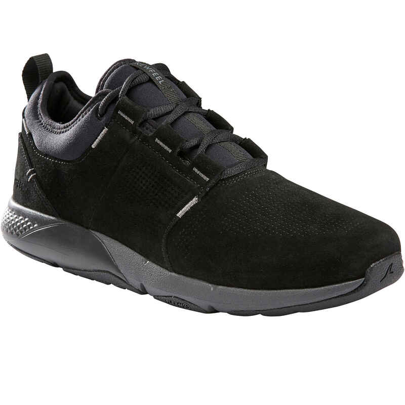 Actiwalk Comfort Leather Men's Urban Walking Shoes Black Decathlon