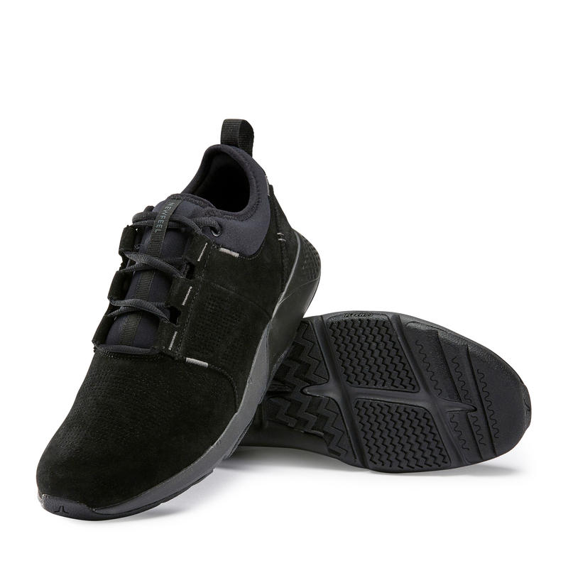 Actiwalk Comfort Leather Men's Urban Walking Shoes Black Decathlon