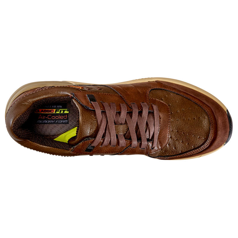 Skechers Felano Men's Urban Walking Leather Shoes brown Decathlon