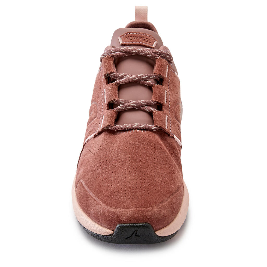 Chaussures cuir marche urbaine femme Actiwalk Confort Leather rose