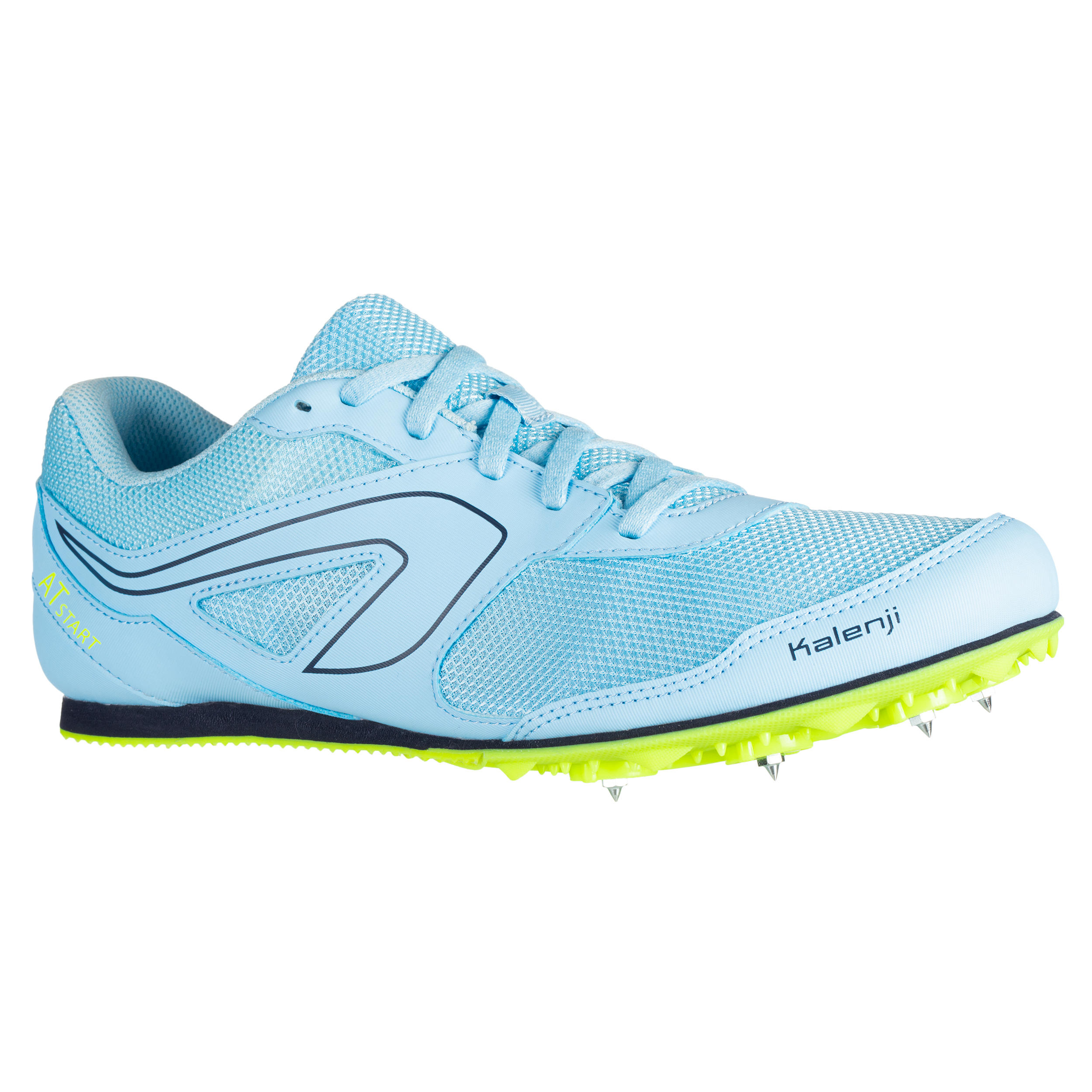 Kids Adult Multi Purpose Athletics Shoes With Spikes White Yellow