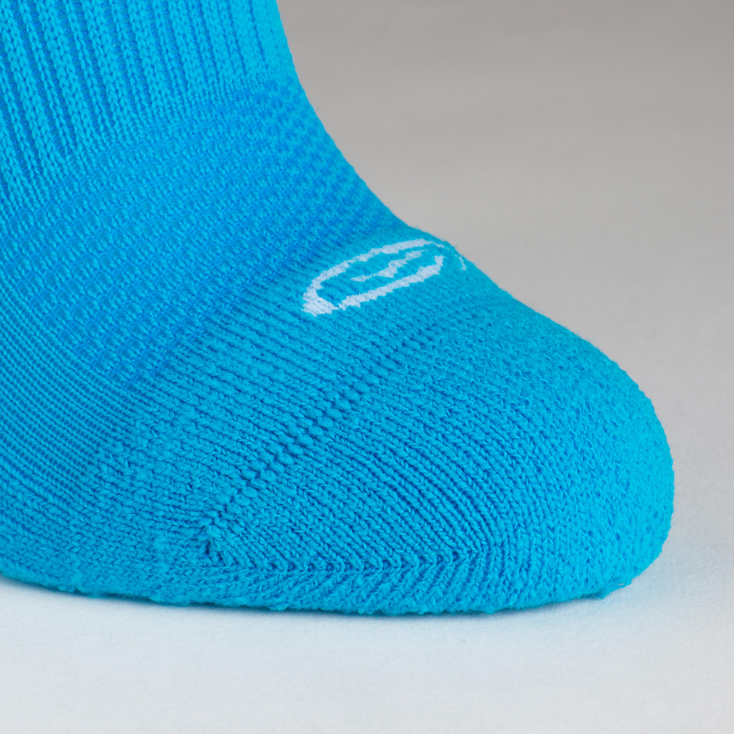 KIDS' COMFORT HIGH LEG ATHLETICS SOCKS PACK OF 2 - TURQUOISE 4/5