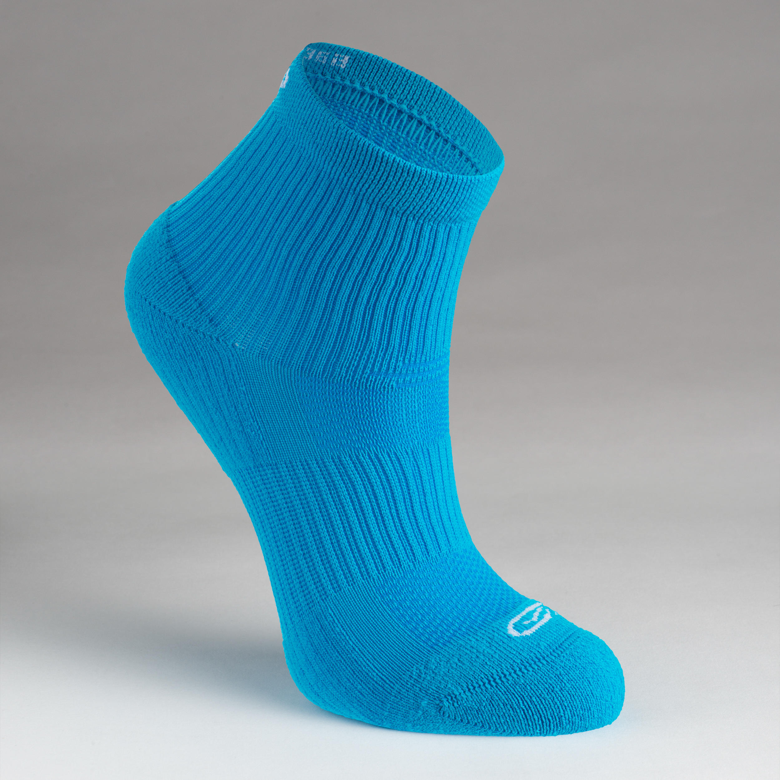 KIDS' COMFORT HIGH LEG ATHLETICS SOCKS PACK OF 2 - TURQUOISE 2/5