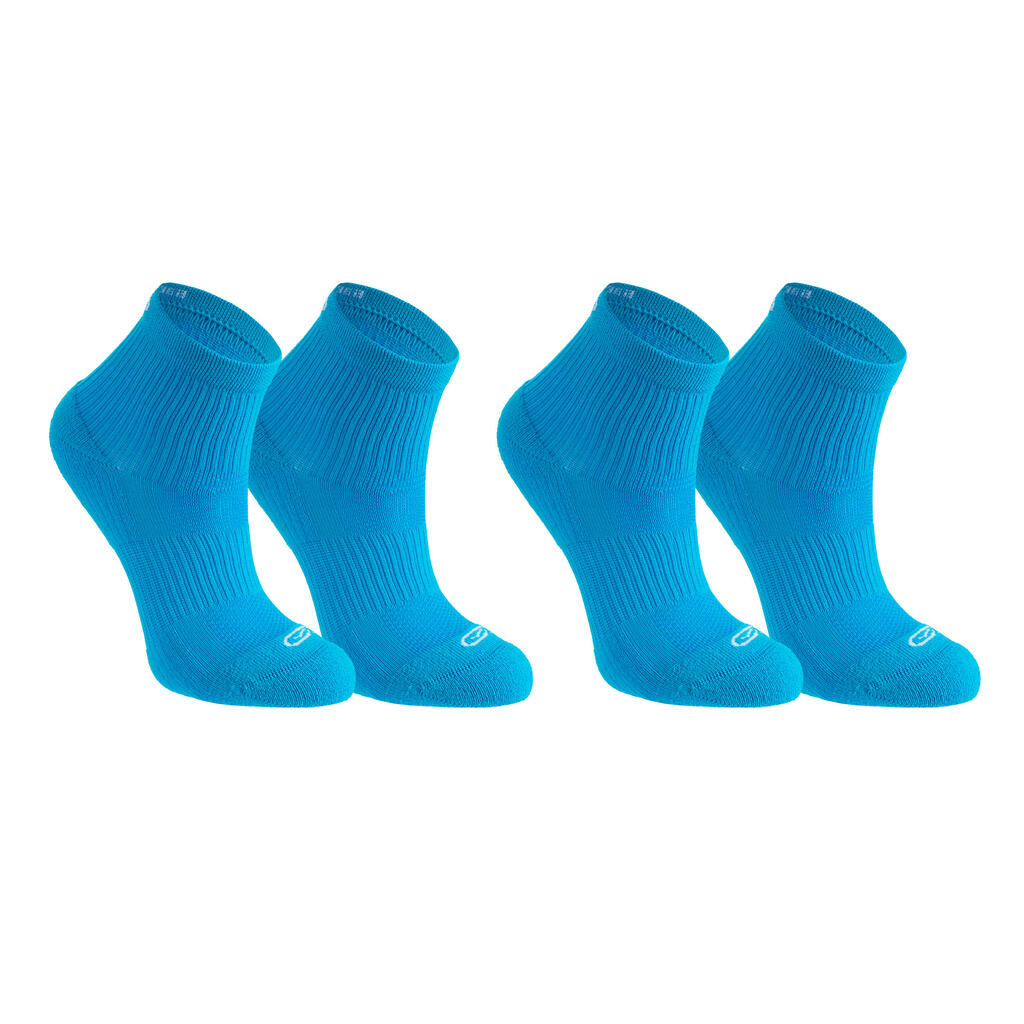 Laufsocken Komfort High Kinder 2er-Pack türkis