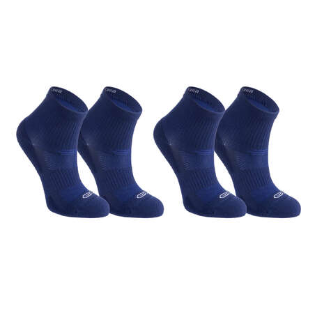 Lot 2 paires de chaussettes athlétisme enfant confort tige haute bleues encre