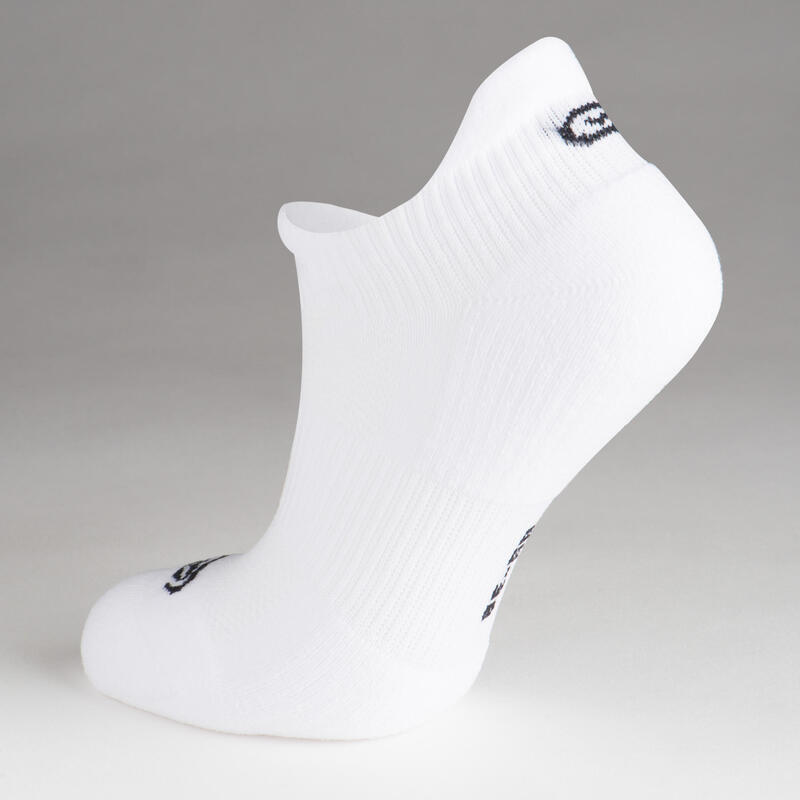 Conjunto de 2 pares de meias de atletismo infantis invisíveis branco preto