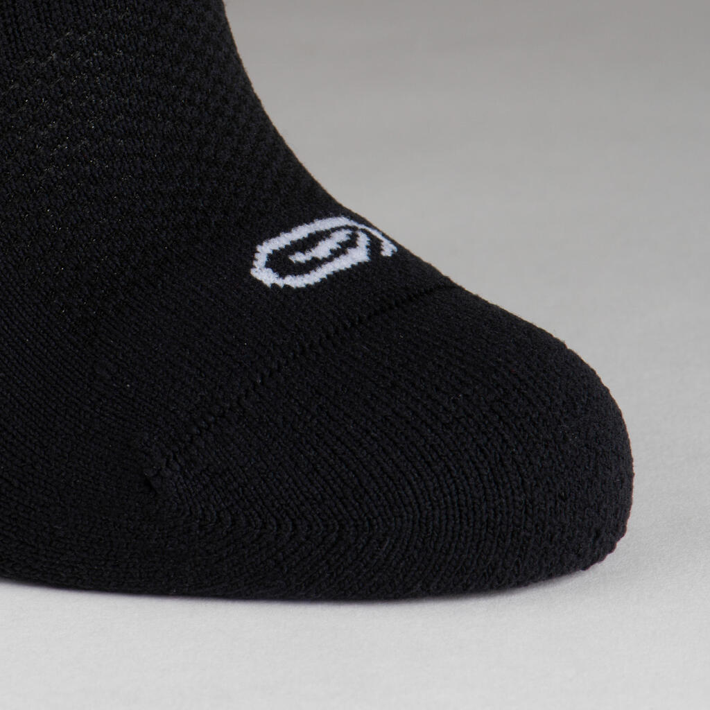 Invisible children's athletics socks set of 2 white black