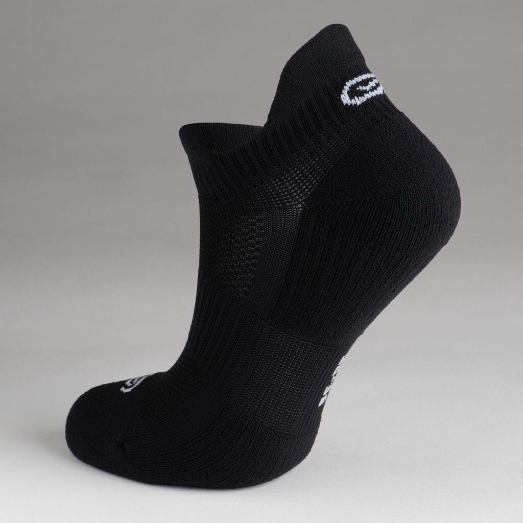 Set detských bežeckých ponožiek Kiprun 500 Inv čierne a biele 2 páry