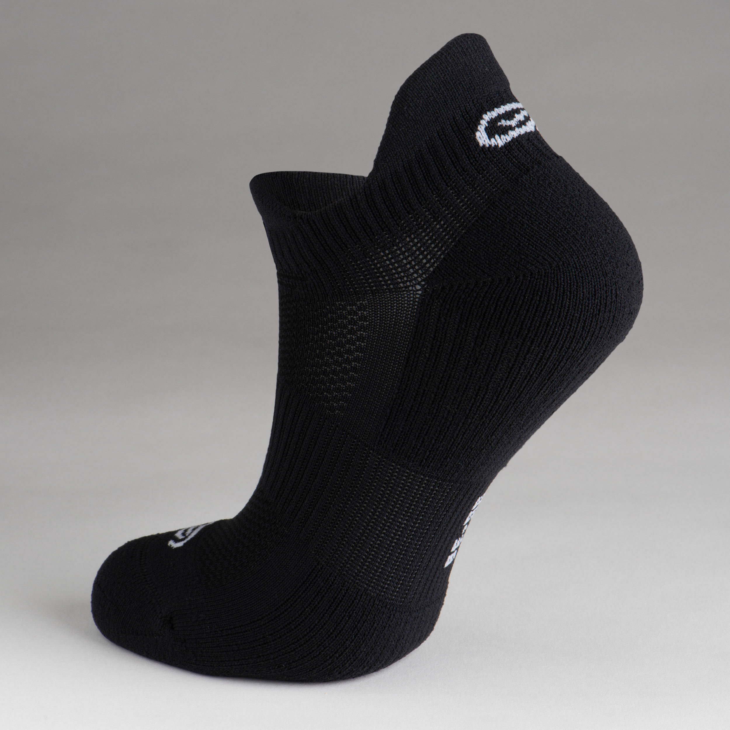 KIPRUN 500 INV kids comfort running socks 2-pack - black and white 8/9