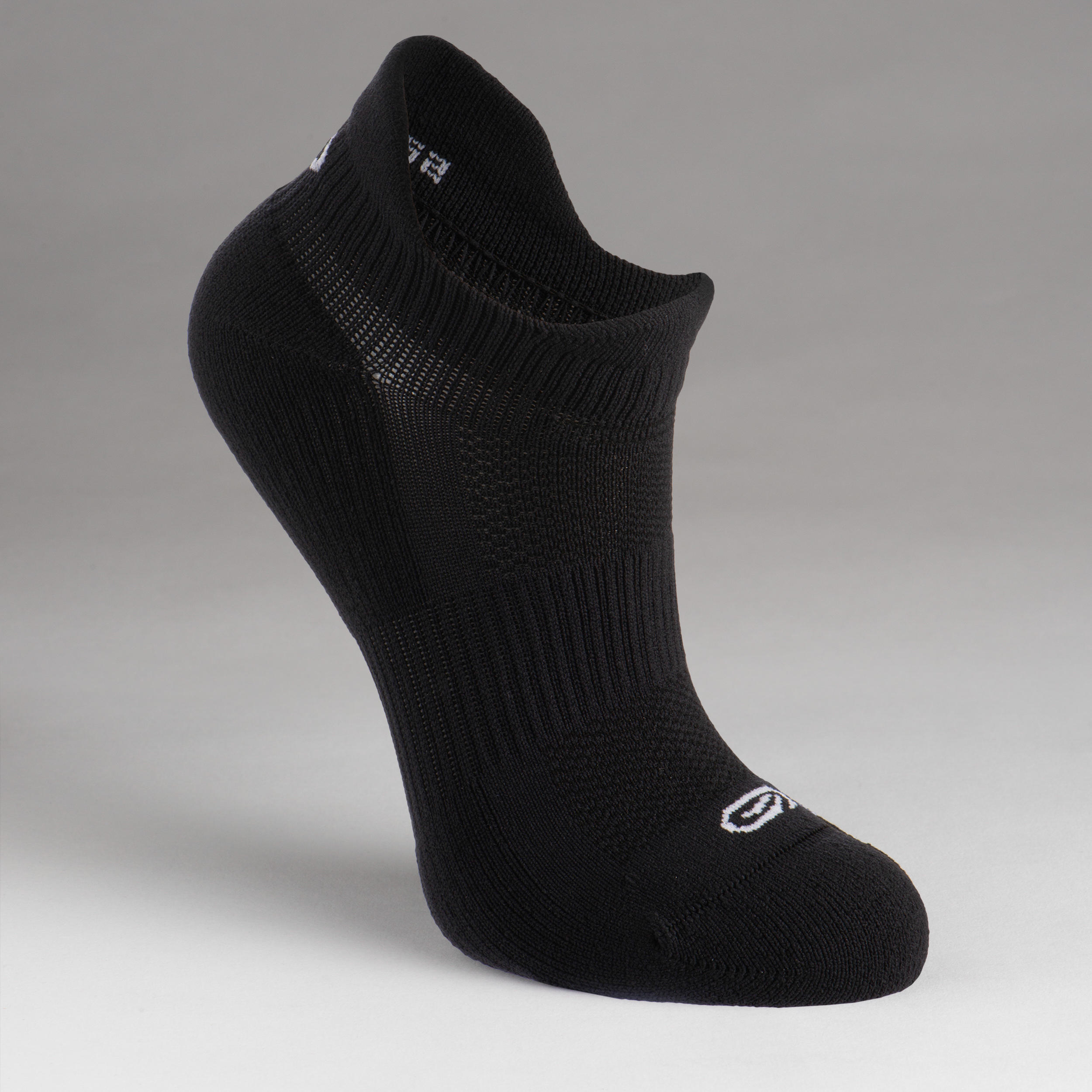 KIPRUN 500 INV kids comfort running socks 2-pack - black and white 7/9