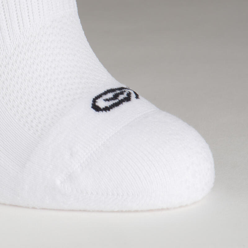 Conjunto de 2 pares de meias de atletismo infantis invisíveis branco preto