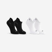 Chaussettes athlétisme enfant Invisible lot 2 blanc noir