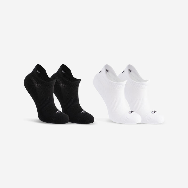 Lote X2 calcetines running confort Niños -KIPRUN 500 INV negros y blancos