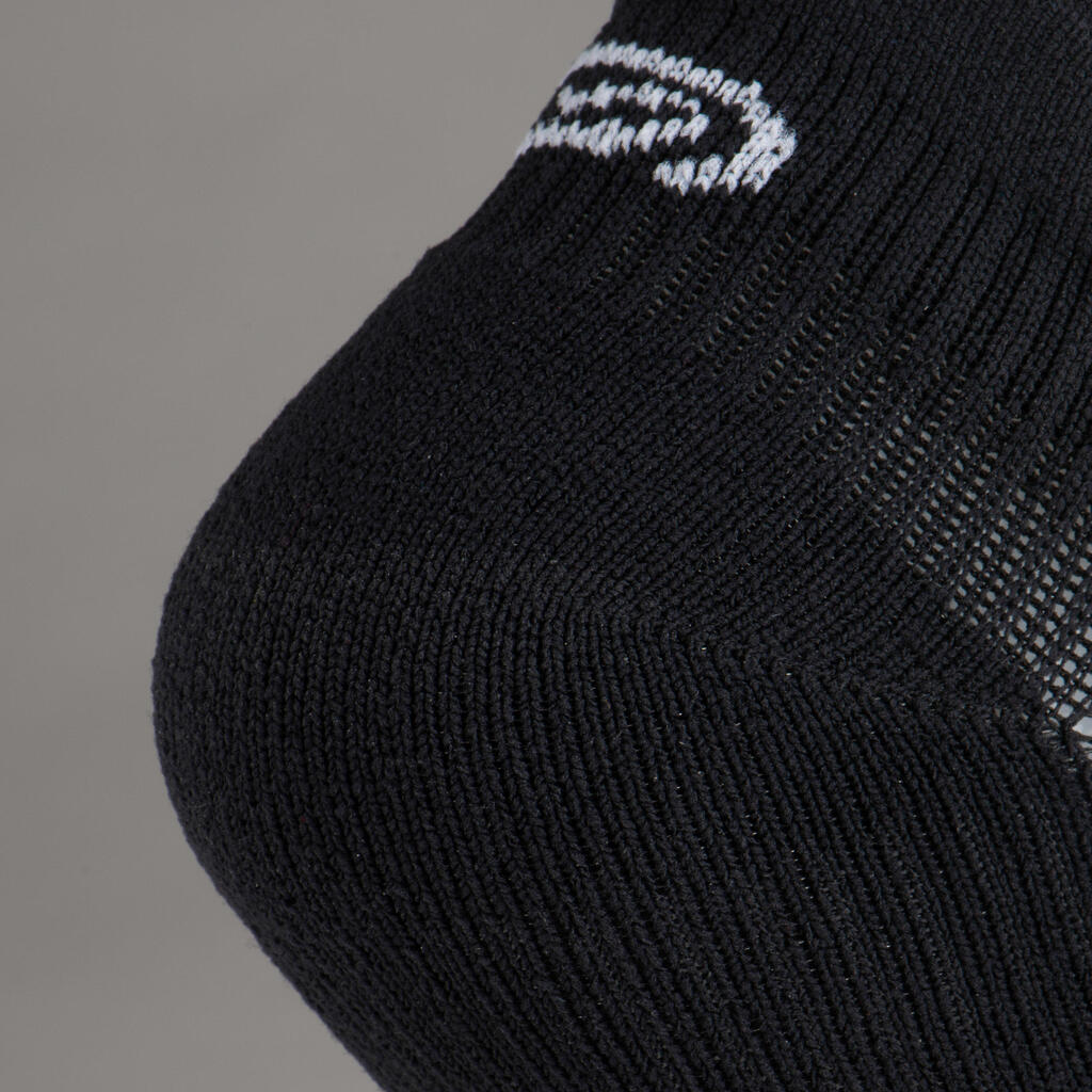 Invisible children's athletics socks set of 2 white black