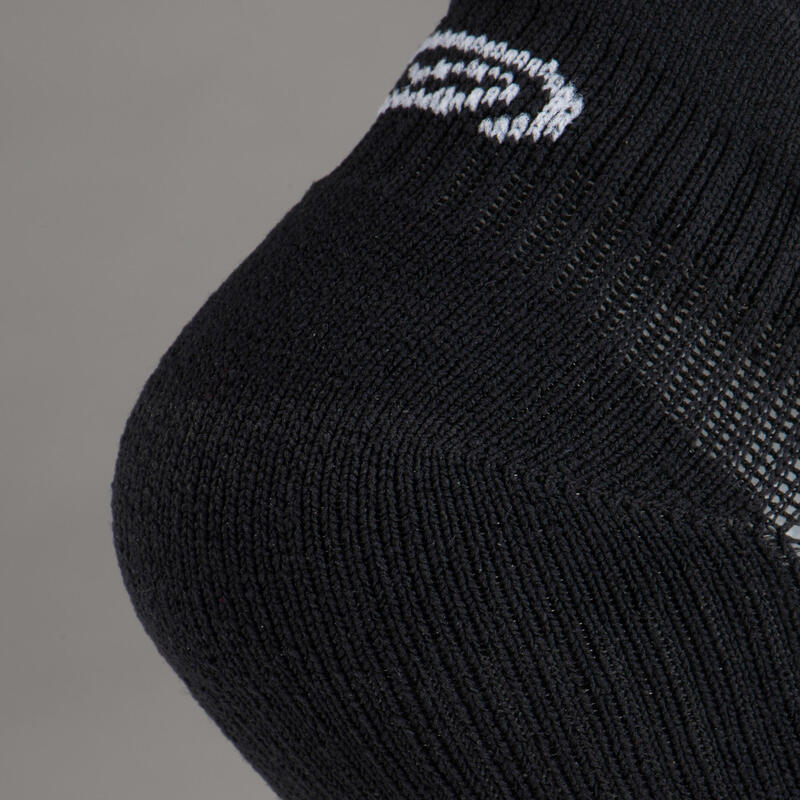 兒童田徑隱形襪兩雙入 - 黑色／白色