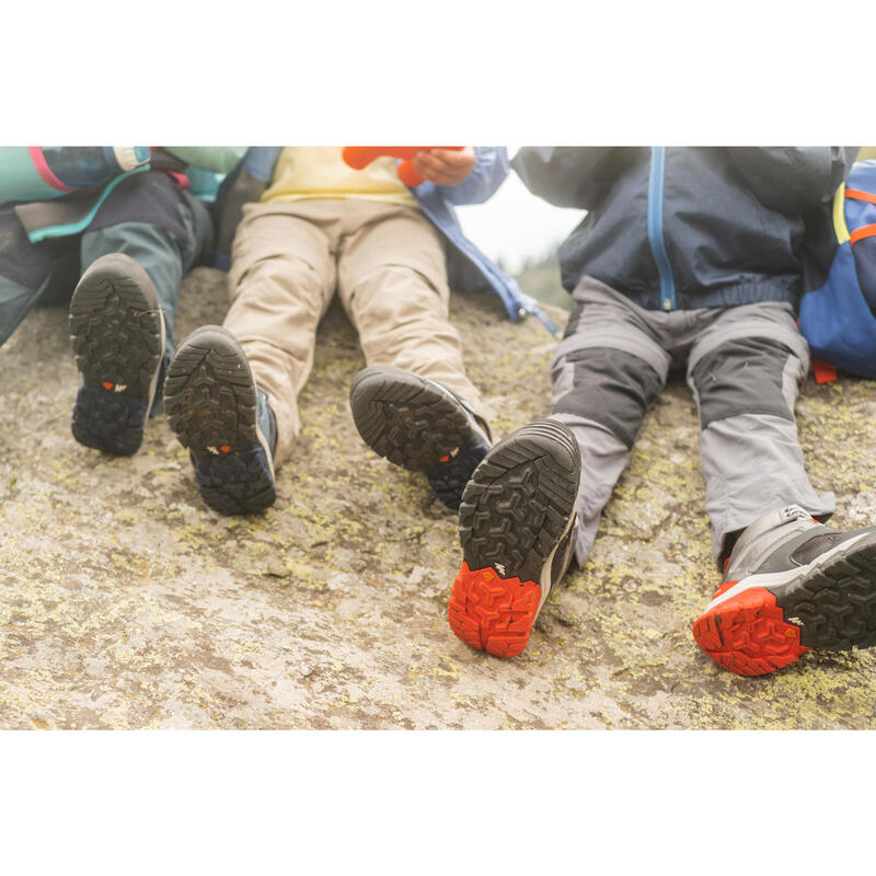 Waterdichte halfhoge wandelschoenen voor kinderen Crossrock grijs 28-34