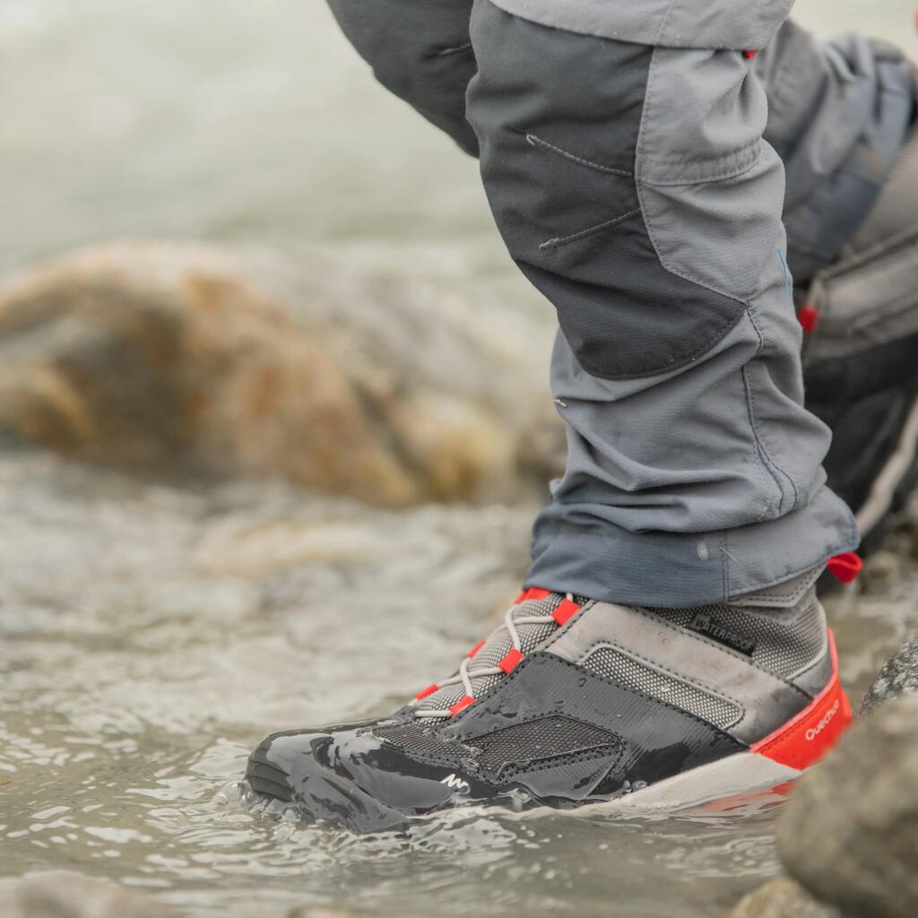 Kids' Waterproof Walking Boots - 28-34 - Grey