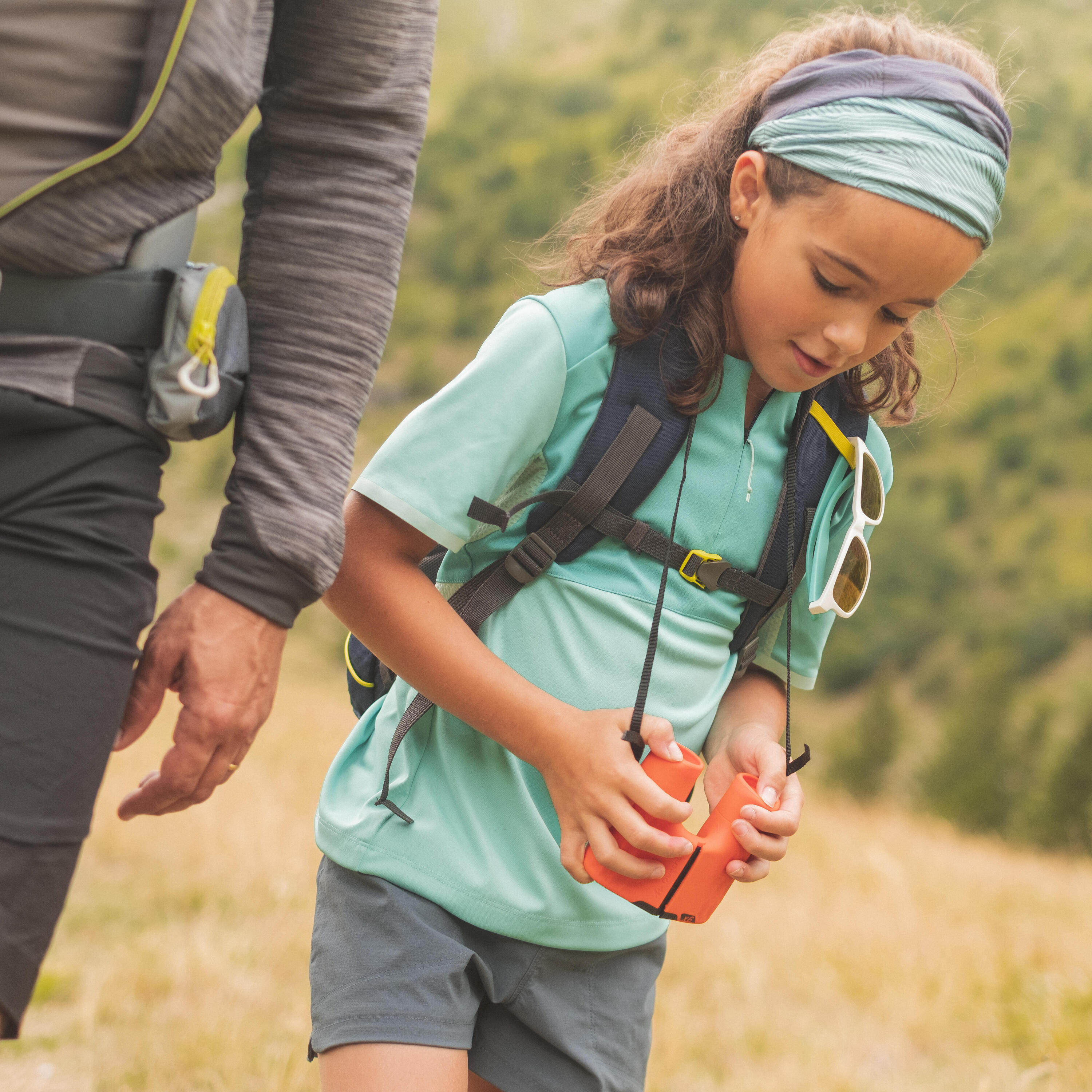 QUECHUA KIDS' HIKING HEADBAND MH500 - PINK/PURPLE