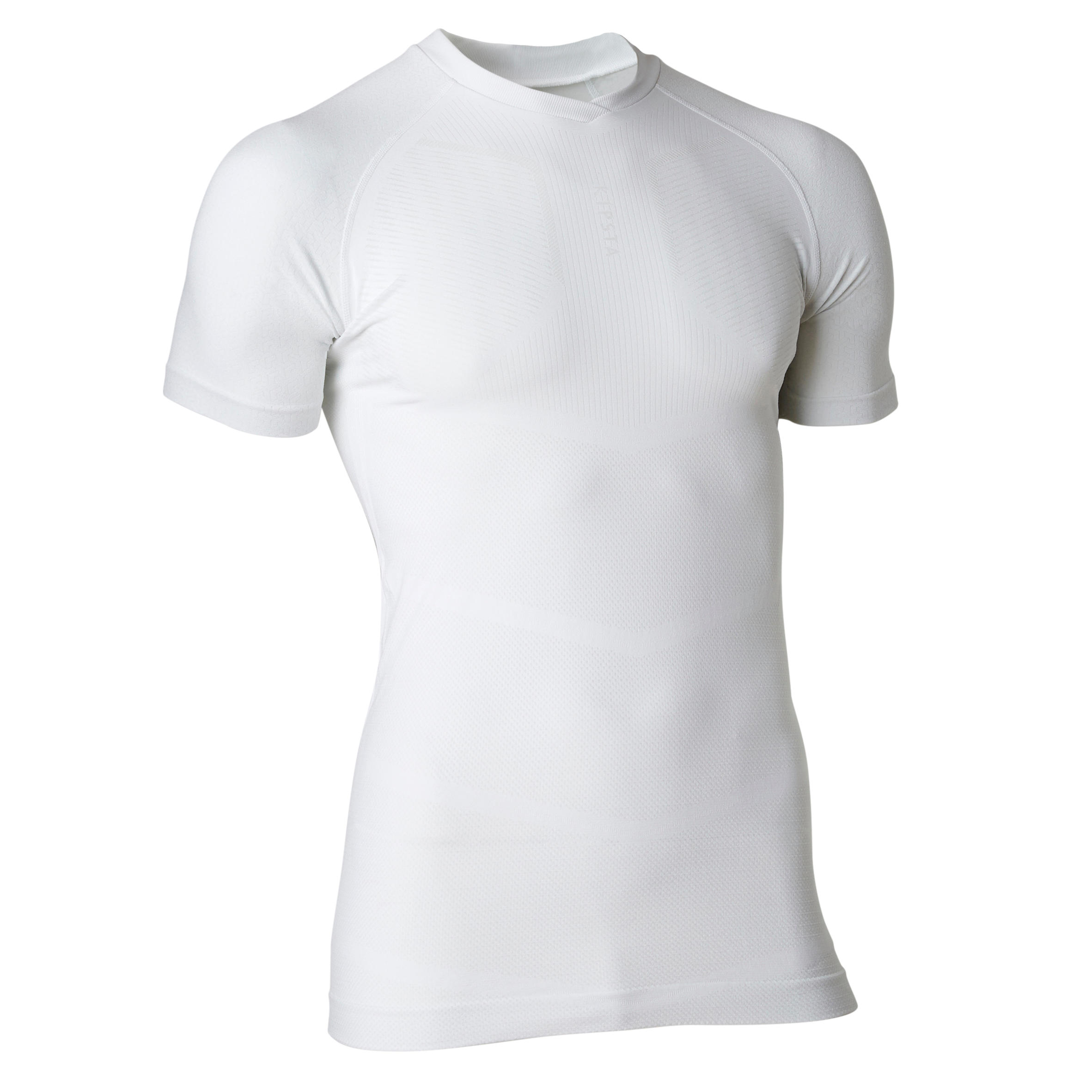 Adult Short-Sleeved Thermal Base Layer Top Keepdry 500 - White 1/7