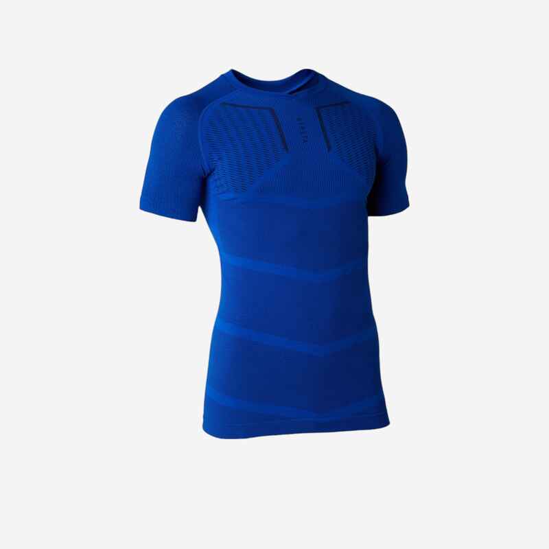 Funktionsshirt kurzarm Fussball Keepdry 500 Damen/Herren blau Funktionsshirt kurzarm Fussball Keepdry 500 Damen/Herren blau
